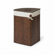 Kankyo Dark Brown Bamboo Corner Laundry Hamper