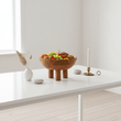 Kara Mango Wood Serving or Fruit Bowl with Footed Base