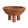 Kara Mango Wood Serving or Fruit Bowl with Footed Base
