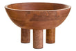 Kara Mango Wood Serving or Fruit Bowl with Footed Base