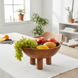 Kara Mango Wood Serving or Fruit Bowl with Footed Base