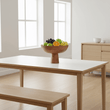 Kara Mango Wood Serving or Fruit Bowl with Pedestal Base
