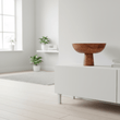 Kara Mango Wood Serving or Fruit Bowl with Pedestal Base