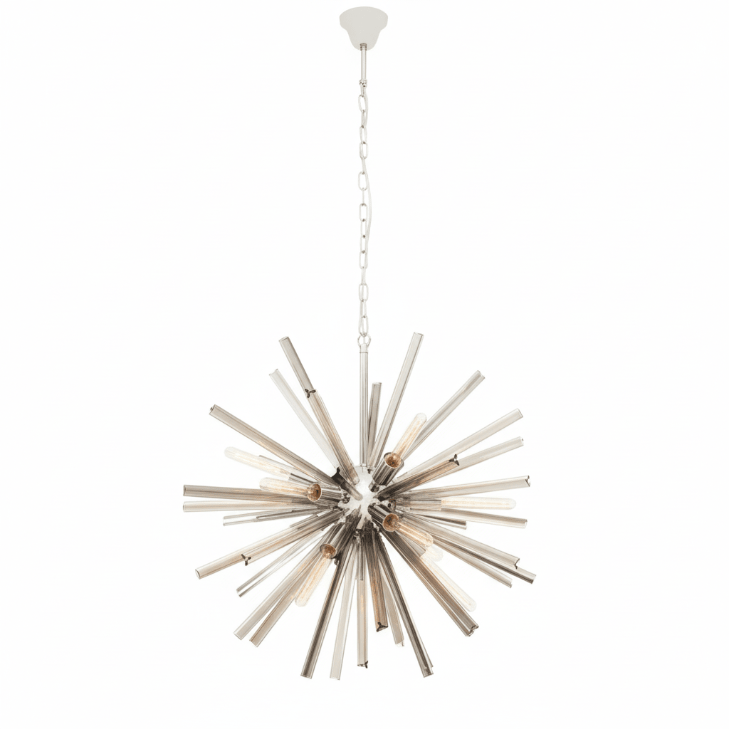 Karlo Smoke Grey Glass And Chrome Finish Light