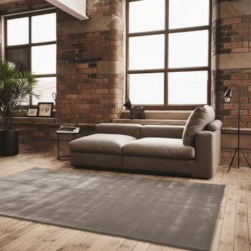 Karma Grey Solid Luxury Viscose Rug