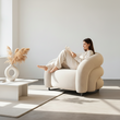 K93 Armchair, White Velvet