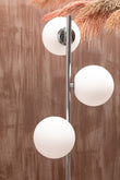 Karter Chrome Finish And White Glass Floor Lamp