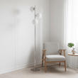 Karter Chrome Finish And White Glass Floor Lamp