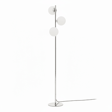 Karter Chrome Finish And White Glass Floor Lamp