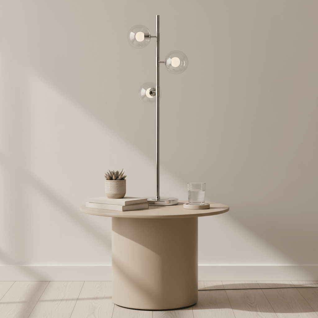 Karter Chrome Finish Table Lamp With Three Lights