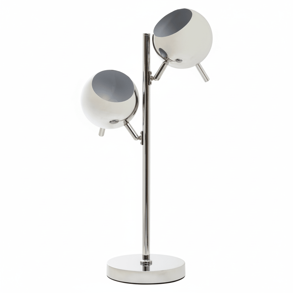 Karter Chrome Finish Table Lamp With Two Lights