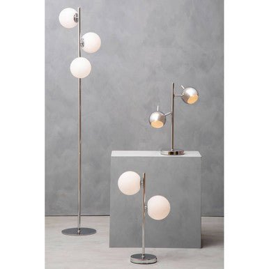 Karter Chrome Finish Table Lamp With Two Lights