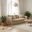 Karter Floor Chrome Finish Lamp With White Base