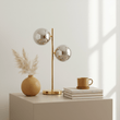 Karter Silver Glass With Gold Finish Table Lamp