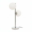 Karter White Glass With Chrome Table Lamp
