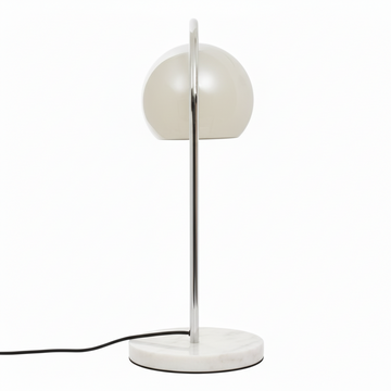 Karter Chrome Finish Table Lamp With White Base