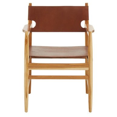 Kendari Antique Brown Leather Chair