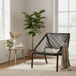 Kendari Black Cow Leather Woven Chair