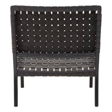 Kendari Black Cow Leather Woven Chair