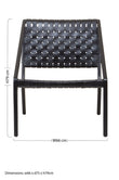Kendari Black Cow Leather Woven Chair