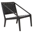 Kendari Black Cow Leather Woven Chair