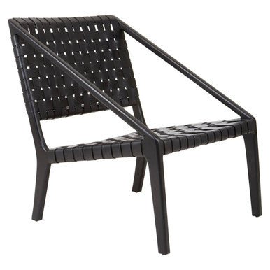 Kendari Black Cow Leather Woven Chair