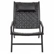 Kendari Black Leather Woven Chair