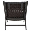 Kendari Black Leather Woven Chair