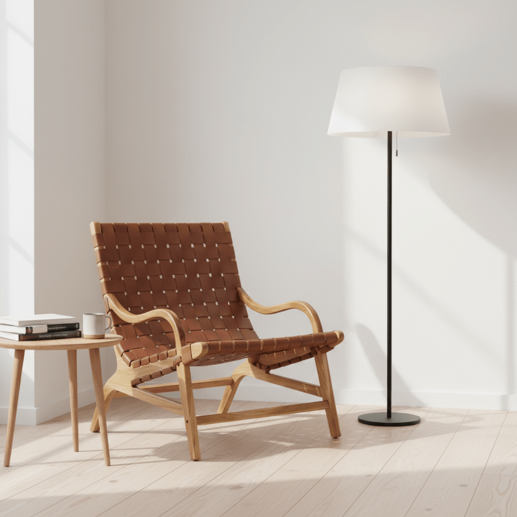 Kendari Brown Woven Leather Chair