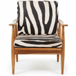 Kendari Leather Zebra Pattern And Teak Chair