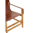 Kendari Light Brown Leather And Teak Wood Chair