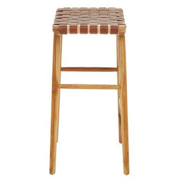 Kendari Light Brown Leather Stool