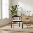 Kendari Open Back Grey Leather Chair