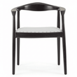 Kendari Open Back Grey Leather Chair
