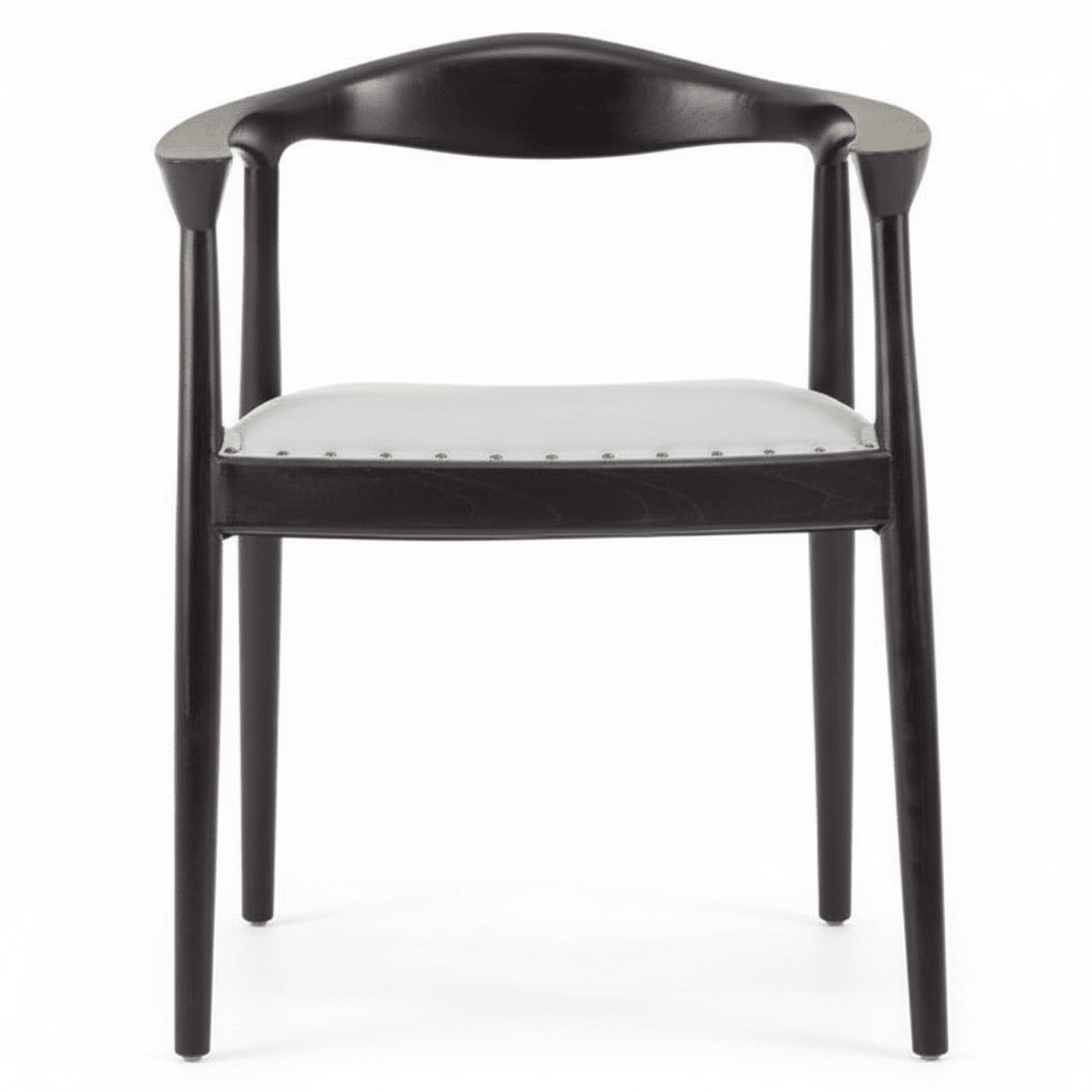 Kendari Open Back Grey Leather Chair
