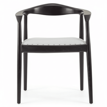Kendari Open Back Grey Leather Chair