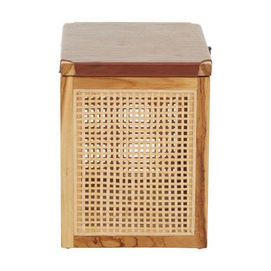 Kendari Teak Box With Light Brown Leather