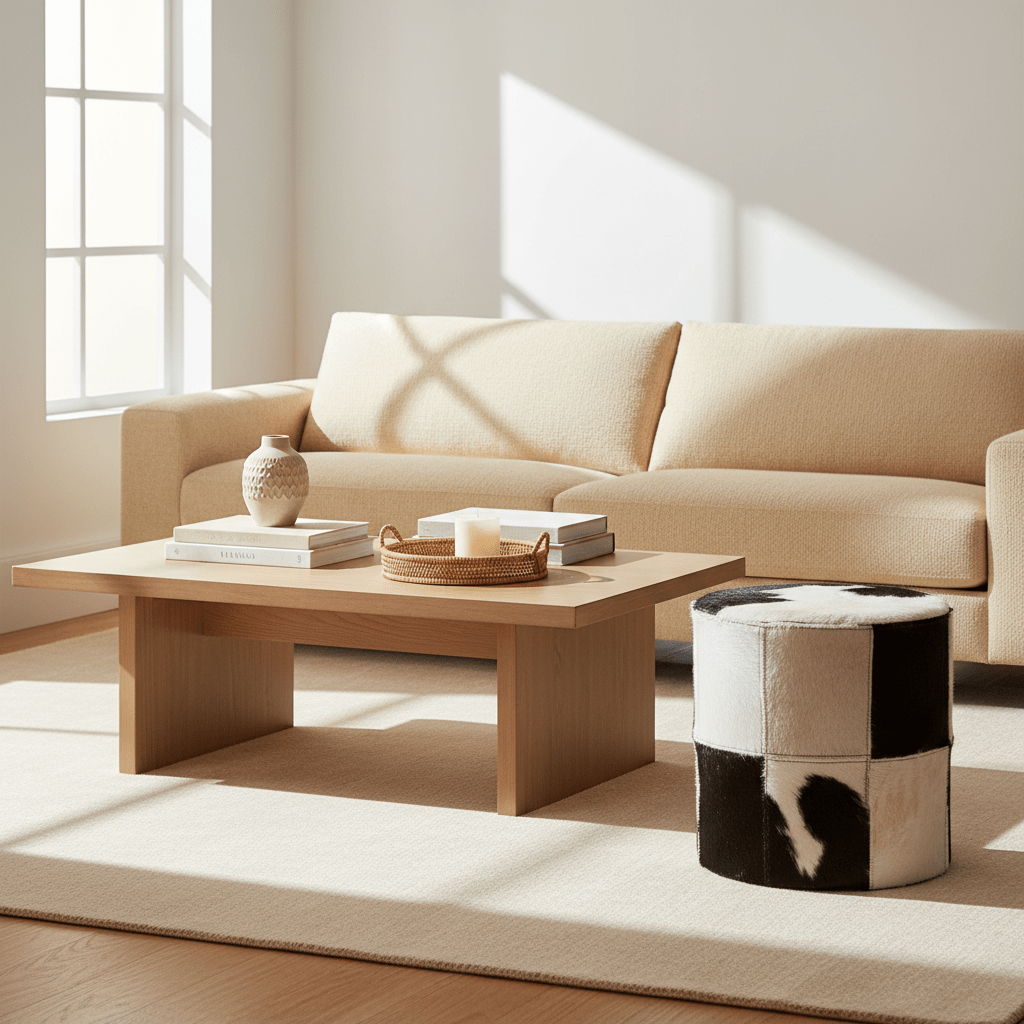 Kensington Townhouse Black And White Cowhide Stool