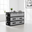 Kensington Townhouse Black And White Genuine Cowhide 3 Drawer Cabinet
