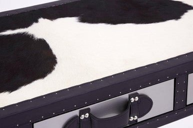Kensington Townhouse Black And White Genuine Cowhide Console Table