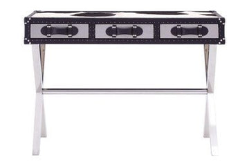 Kensington Townhouse Black And White Genuine Cowhide Console Table