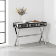 Kensington Townhouse Black And White Genuine Cowhide Console Table