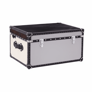 Kensington Townhouse Black And White Genuine Cowhide Storage Trunk