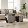 Kensington Townhouse Black And White Genuine Cowhide Storage Trunk Set