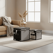 Kensington Townhouse Black And White Genuine Cowhide Storage Trunk Set
