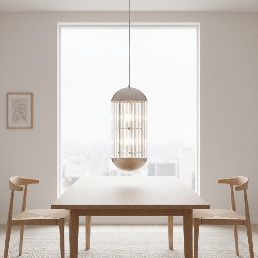 Kensington Townhouse Chrome Finish 6 Bulb Pendant Light