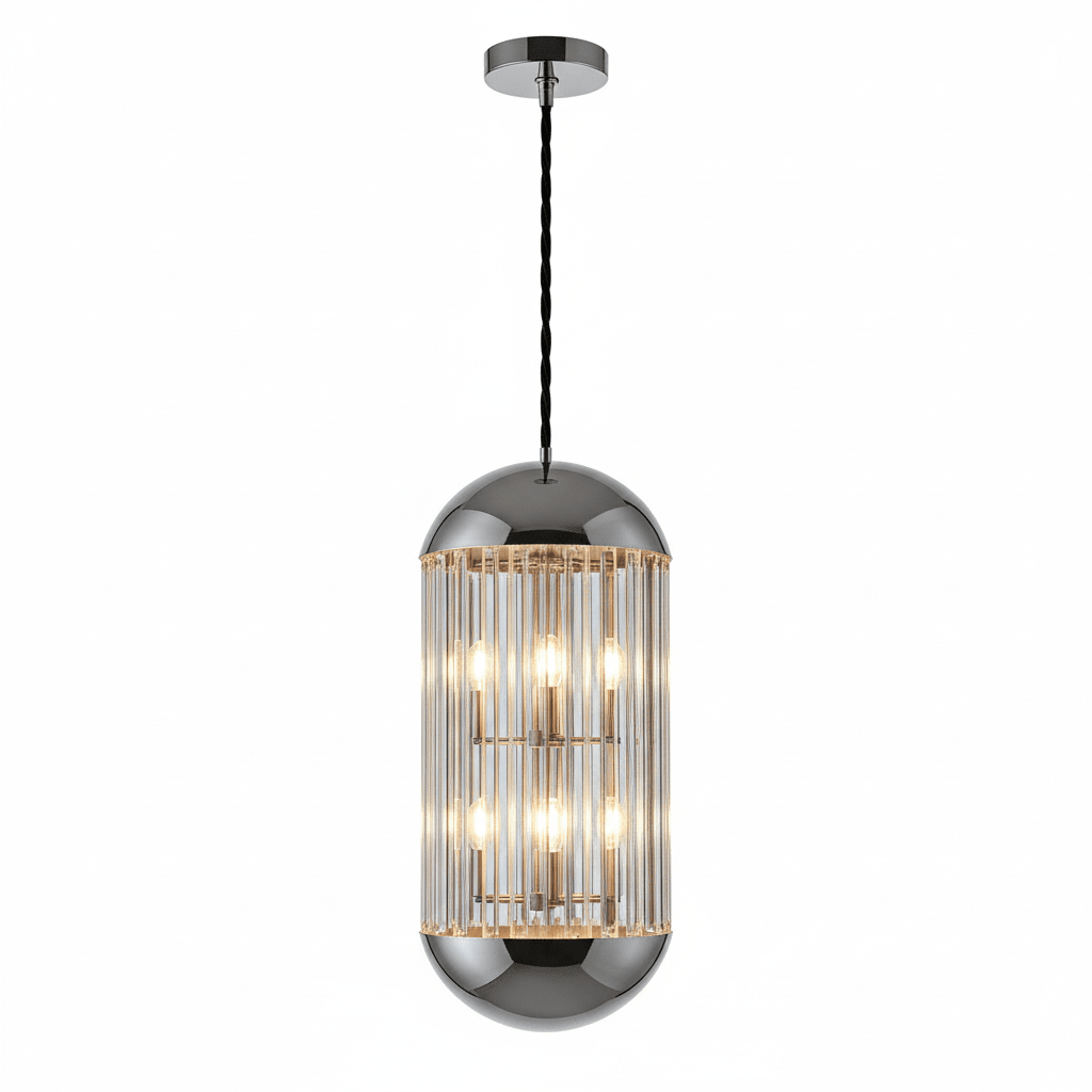 Kensington Townhouse Chrome Finish 6 Bulb Pendant Light