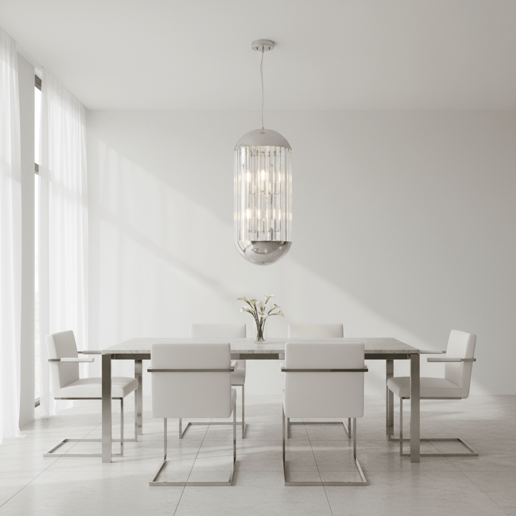 Kensington Townhouse Chrome Finish 6 Bulb Pendant Light