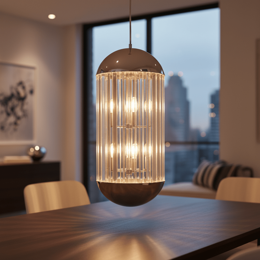 Kensington Townhouse Chrome Finish 6 Bulb Pendant Light