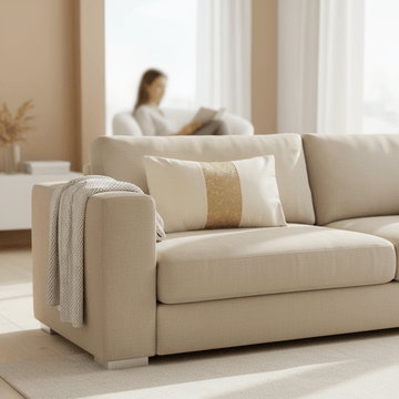 Kensington Townhouse Ivory Velvet And Gold Cushion